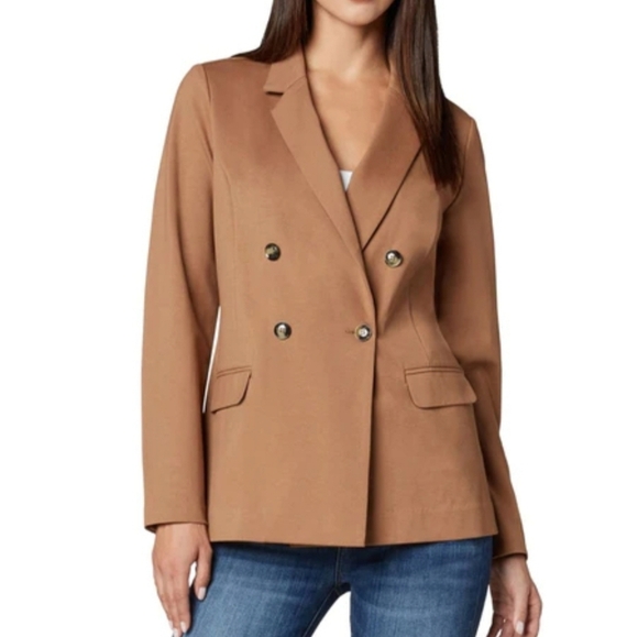 🔥Liverpool X Living in Yellow Becca Double Breasted Tan Blazer - Picture 1 of 15